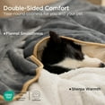thumbnail image 3 of Waterproof Blanket for Bed Queen Size- Sherpa Fleece Waterproof Dog Blankets for Large Dogs, Pet Blankets for Bed/Couch, Soft Plush Reversible Furniture Protector, 90"x86", Grey, 3 of 4
