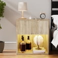 thumbnail image 2 of Single Drawer Bedside Table Nightstand Open Shelf Bedside Cabinet with Charging Station Side Table with Power Outlet Wood Bedside Desk with One Drawer for Bedroom Living Room Home Office Original Oak, 2 of 14