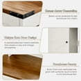 thumbnail image 7 of Mvvte Farmhouse Women Vanity Desk with Sliding Mirror and Lights, Rustic Big Makeup Table with Charging Station, Drawers, Cabinets, and Adjustable Shelves for Bedroom (White & Brown), 7 of 7