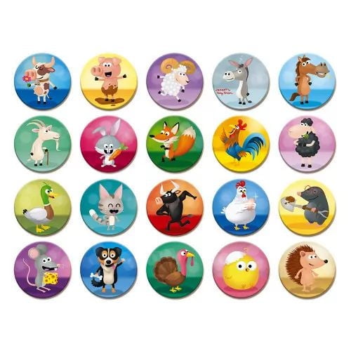 Janod • Memo Rigolooo Game • Memory and Matching Game with Animals for Kids 3-7 Years Old