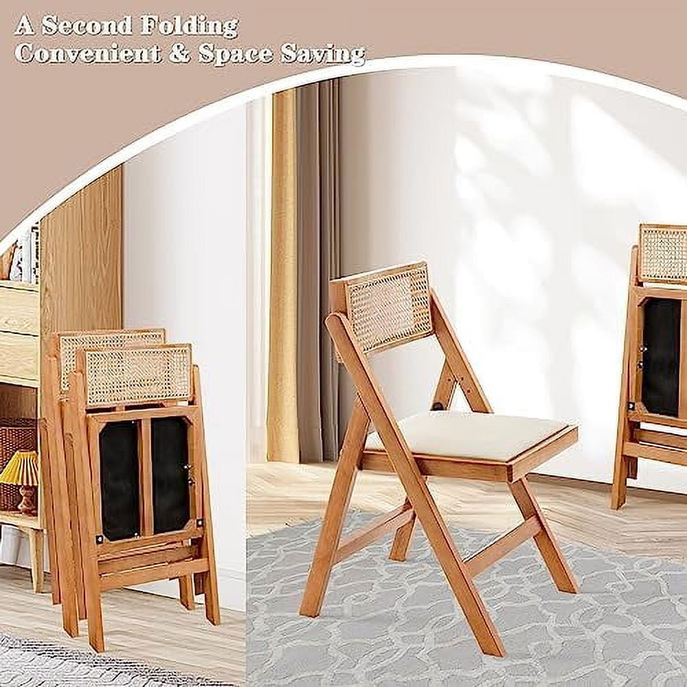 Dining Chairs Kitchen Folding Chair Set of 2 Modern Rattan Table