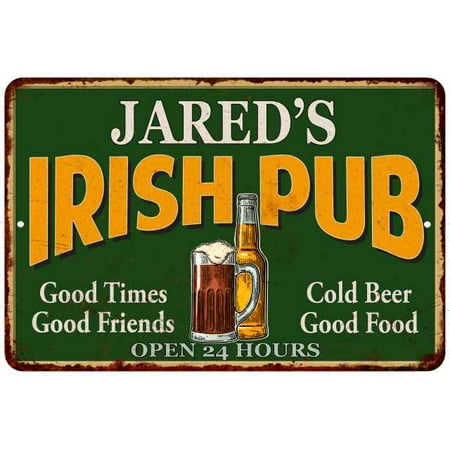 JARED'S Irish Pub Personalized Beer Metal Sign Bar Decor 8x12 108120013229