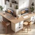 thumbnail image 3 of Kaboon 55x20 inch Universal Table Top, Light Walnut, 3 of 5