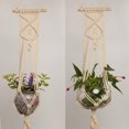 thumbnail image 4 of Flmtop Hand Woven Hemp Rope Plants Flowers Pot Hanging Basket Holder Net Garden Decor, 4 of 9
