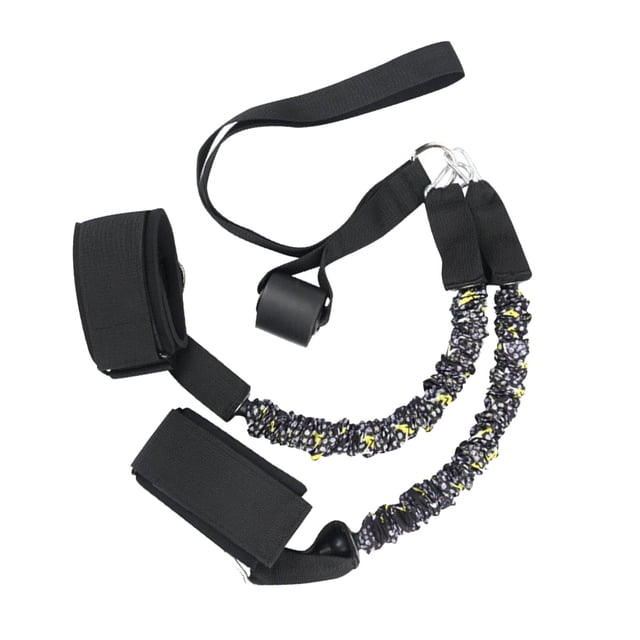 Bandas de resistencia con rodillo y cuerda de tracción para entrenamiento de adelgazamiento en el gimnasio en casa. negro 85cm