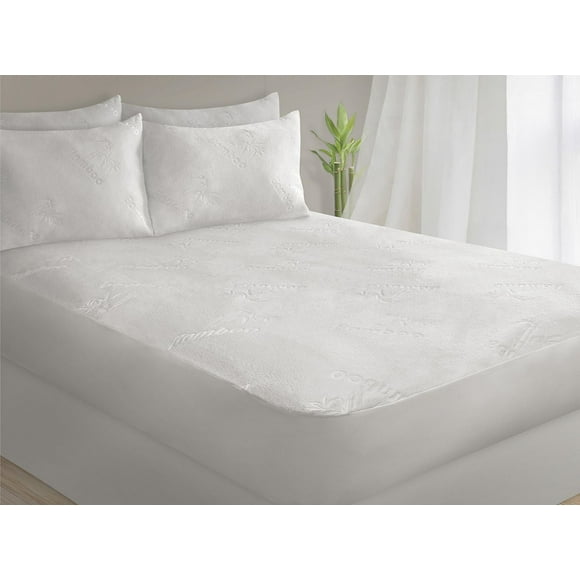Safdie & Co. Mattress Protector K Bamboo Jacquard White