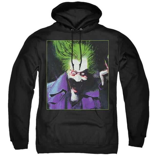 Batman & Arkham Joker-Adulte Chandail-Over Chandail à Capuchon, Noir - Petit