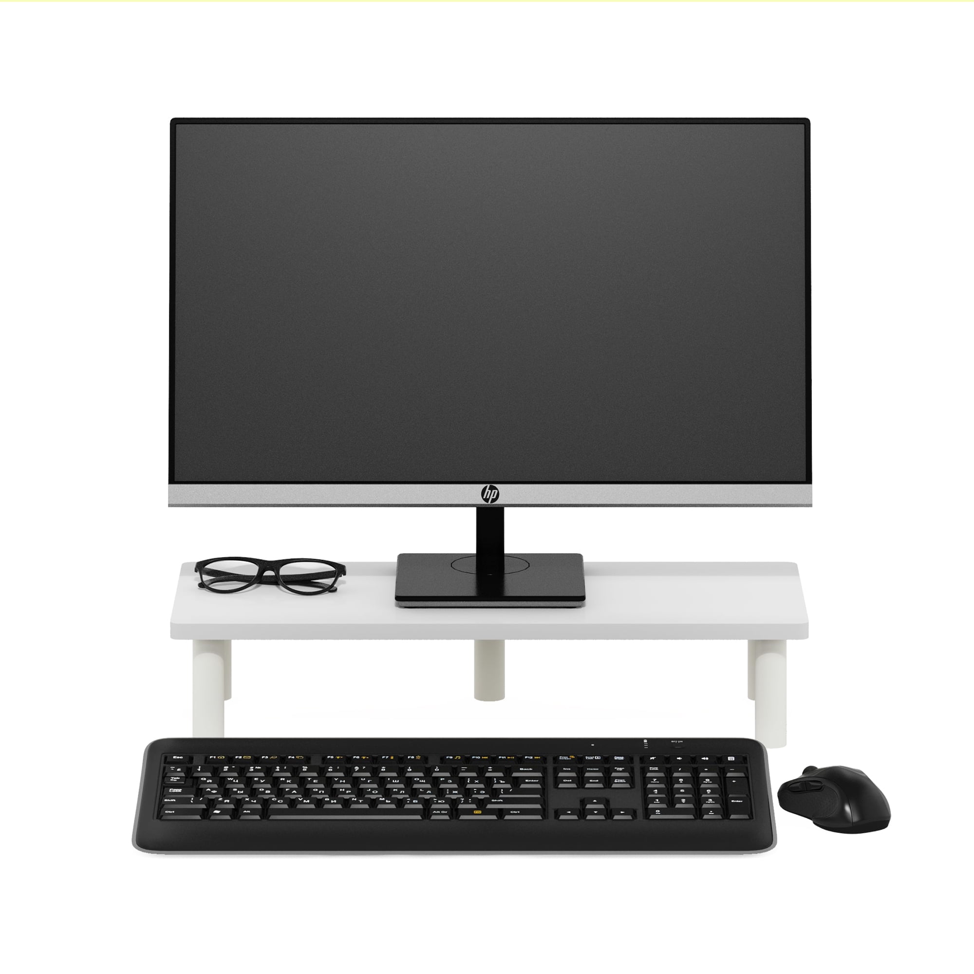Furinno TURN-N-TUBE Monitor Riser Stand in White/White