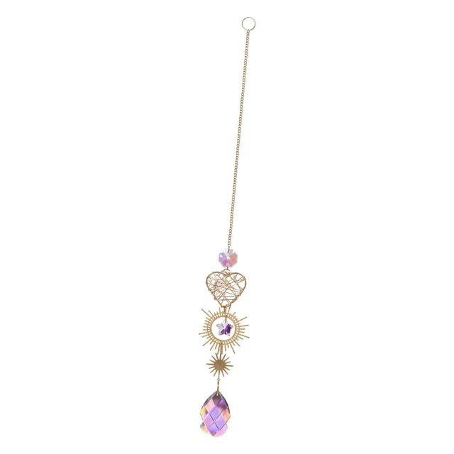 Colgante de cristales hecho a mano con cadena de cuentas de cristal para ventana. Corazón1