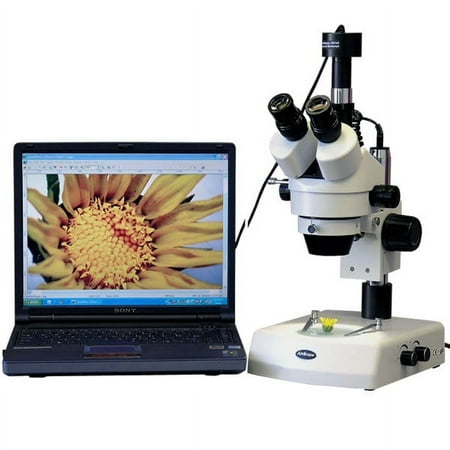 AmScope 3.5X-90X Stereo Zoom Microscope w Dual Halogen Lights + Digital Camera New