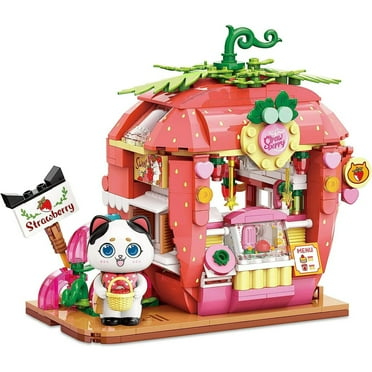 NAYIHOOP Cat Strawberry House Building Sets for Adults Girls Compatible with Lego