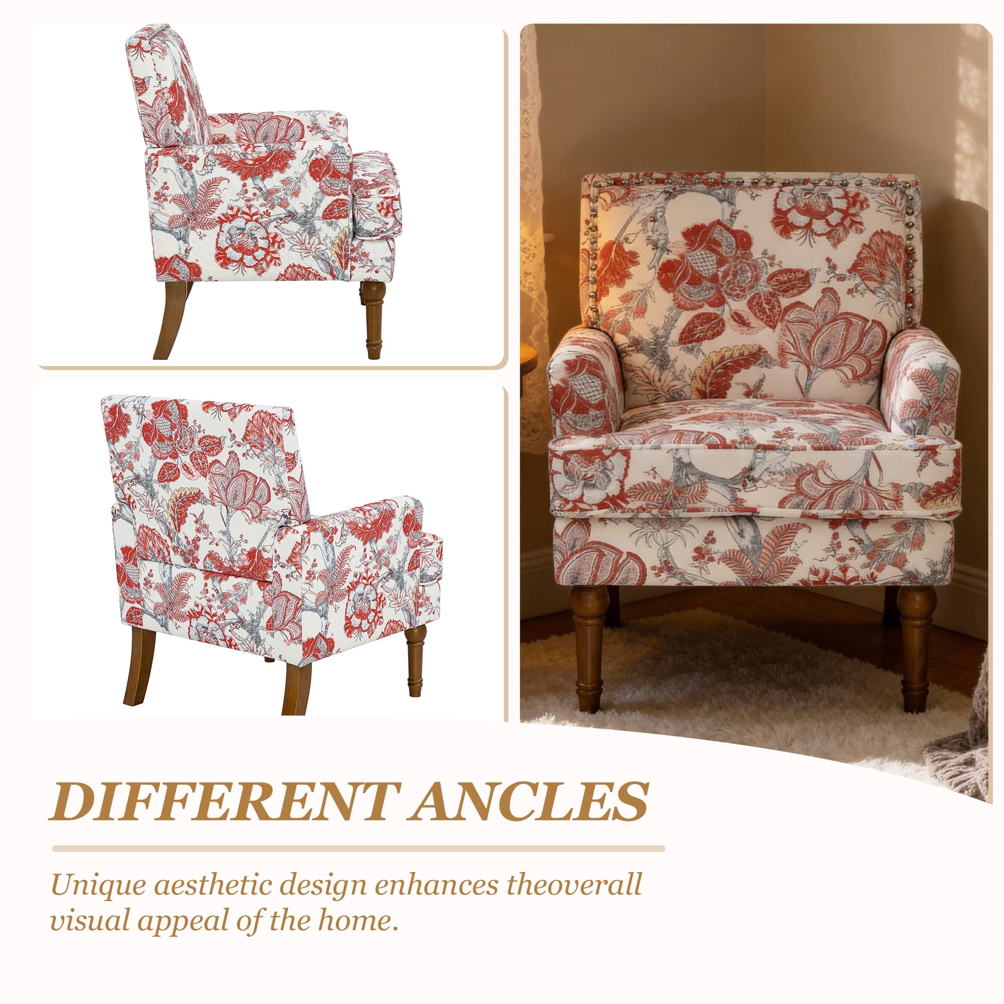 MOONMISS Accent Chair for Living Room,Red