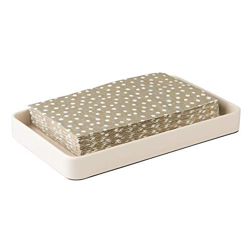 mDesign Modern Decorative Metal Guest Hand Towel Storage Tray Dispenser