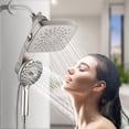 thumbnail image 4 of Cobbe Wall Mount Magnetic 2-in-1 Bathroom Rain Shower with 5-Spray Patterns Handheld Shower and 70-Inch Hose Brushed Nickel, 4 of 12
