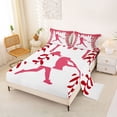 thumbnail image 2 of Erosebridal Pink Dripping Baseball Stitch & Hitter Silhouette Graphic Bed Sheets 4pcs, Sport Graphic King Sheets for Girls Kids,Luxury Bedroom Decor, 2 of 5