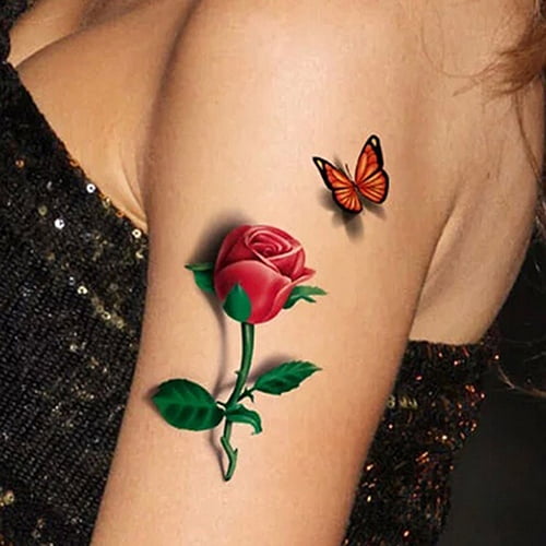 3d red butterfly tattoo temporary
