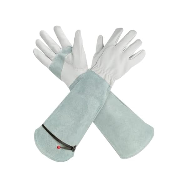 wonima02 Long Leather Gardening Gloves for Women/Men, Rose/Blackberry Pruning Thorn Proof Thick Palm