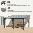 thumbnail image 4 of Howsvn 12' x 14' Lean to Gazebo, Wall-Mounted Hardtop Gazebo with Sloping Roof and Curtains & Netting, Outdoor Aluminum Frame Pergola Canopy for Patio, Garden, Lawn, 4 of 10