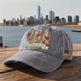 thumbnail image 2 of American Flag, Vintage, Embroidery, 250 Years Freedom, Usa Flag, Baseball Cap, Vintage Prints, Adjustable Closure, Gray, 1 Pc, Anniversary, Independence Day, 2 of 7