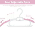 thumbnail image 4 of 20 Pack Kids Hangers,Premium Plastic Strong and Durable Baby Hangers, Adjustable Toddler Hangers, Baby Clothes Hangers for Girls,11”-14.3"Children Hangers,Ultra Slim and Stackable Space Saving,Pink, 4 of 7
