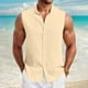 thumbnail image 4 of Camiseta sin mangas con estampado de rayas para hombre: prenda deportiva informal para climas cálidos y fácil de cuidar, 4 of 7