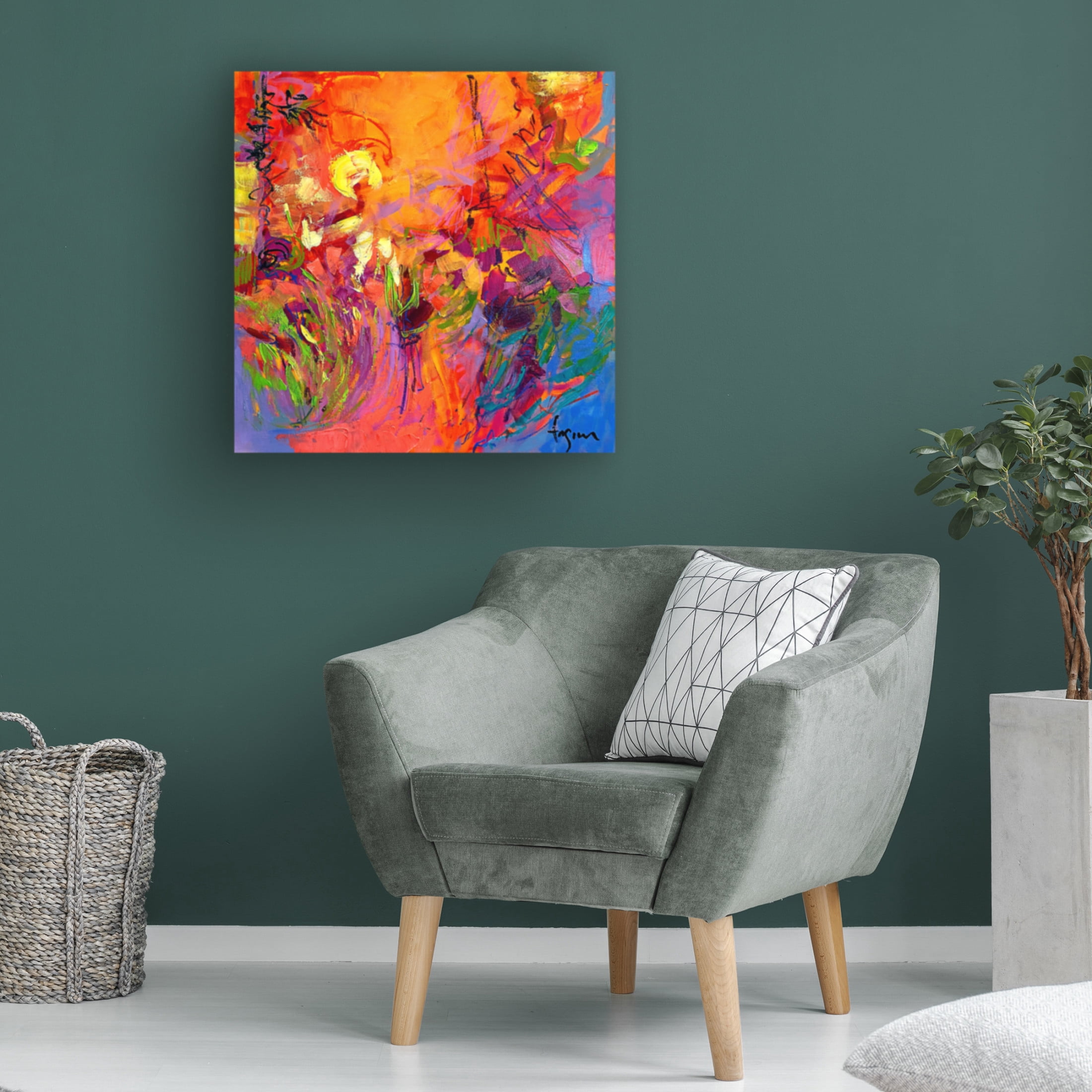 Canvas Wall Art - Dorothy Fagan 'Emblaze Me' Wall Art for Living Room, Bedroom, or Office Décor by Trademark Fine Art - 18 x 18 Inches