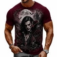 thumbnail image 4 of IWRICH Halloween Shirts for Men Scary Pumpkin Face Print Tees Novelty 3D Print Crewneck Short Sleeve T Shirts 02-Red M, 4 of 4