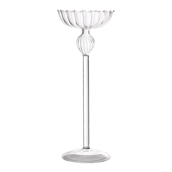 Glass Tall Feet Candlestick Craft Candle Holder Stand Home Decoration