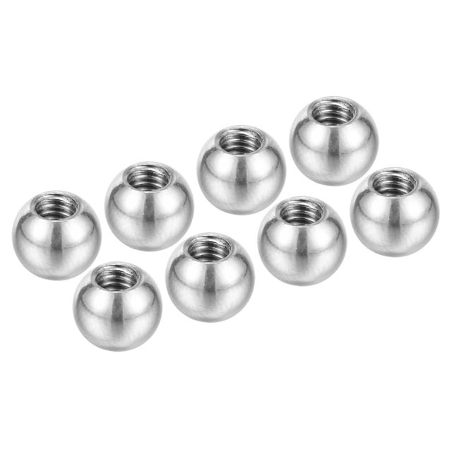Uxcell M4x8mm Écrous à Bille Bouton, 8 Pack Filetage Acier Inoxydable 304 Couvercle à Vis Rond pour Trou de Store, Argent