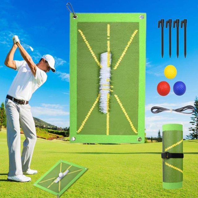 Golf Training Mat for Swing Detection Batting - Practice Golf Swing Path Mat Indoor Outdoor - Golf Swing Training Detection Mat - Golf Swing Impact Mat - Golf Swing Detection Hitting Mat