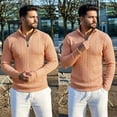 thumbnail image 5 of Gamivast Men's Quarter Zip Pullover Sweater Slim Fit Cable Knit Long Sleeve Warm Knitwear Mock Neck Thermal Tops Soft Business Casual Winter Daily Wear, 5 of 5