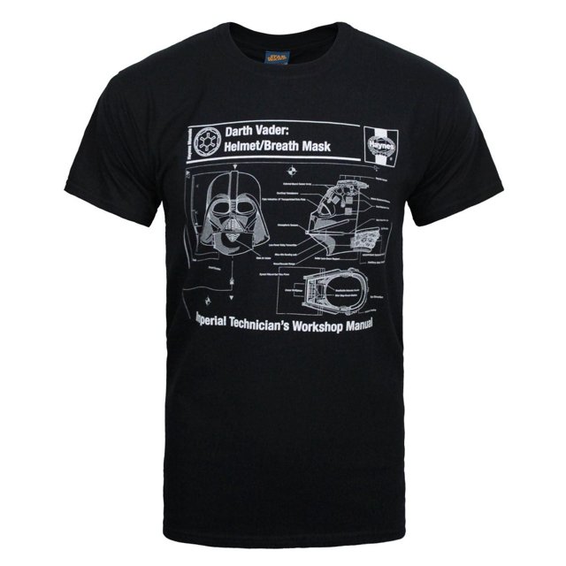 Star Wars - Camiseta oficial de Darth Vader Haynes para hombre (Negro)