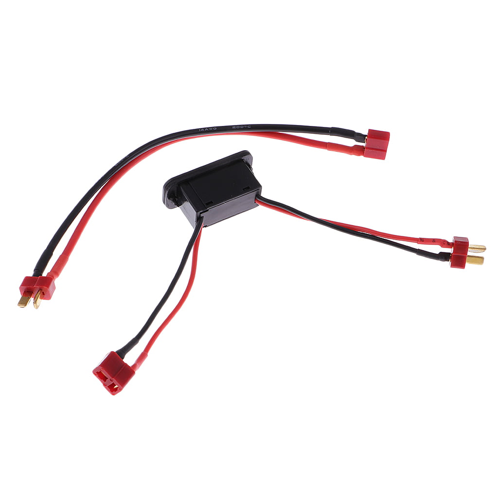 Axial T Plug On Off Switch Connector with Extend Wire For RC Lipo Battery 