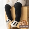 thumbnail image 5 of Fluffy Cat Paw Pattern Animal Bed Socks, Super Soft Fuzzy Winter Cozy Cute Baby Home Bed Socks, 5 of 7