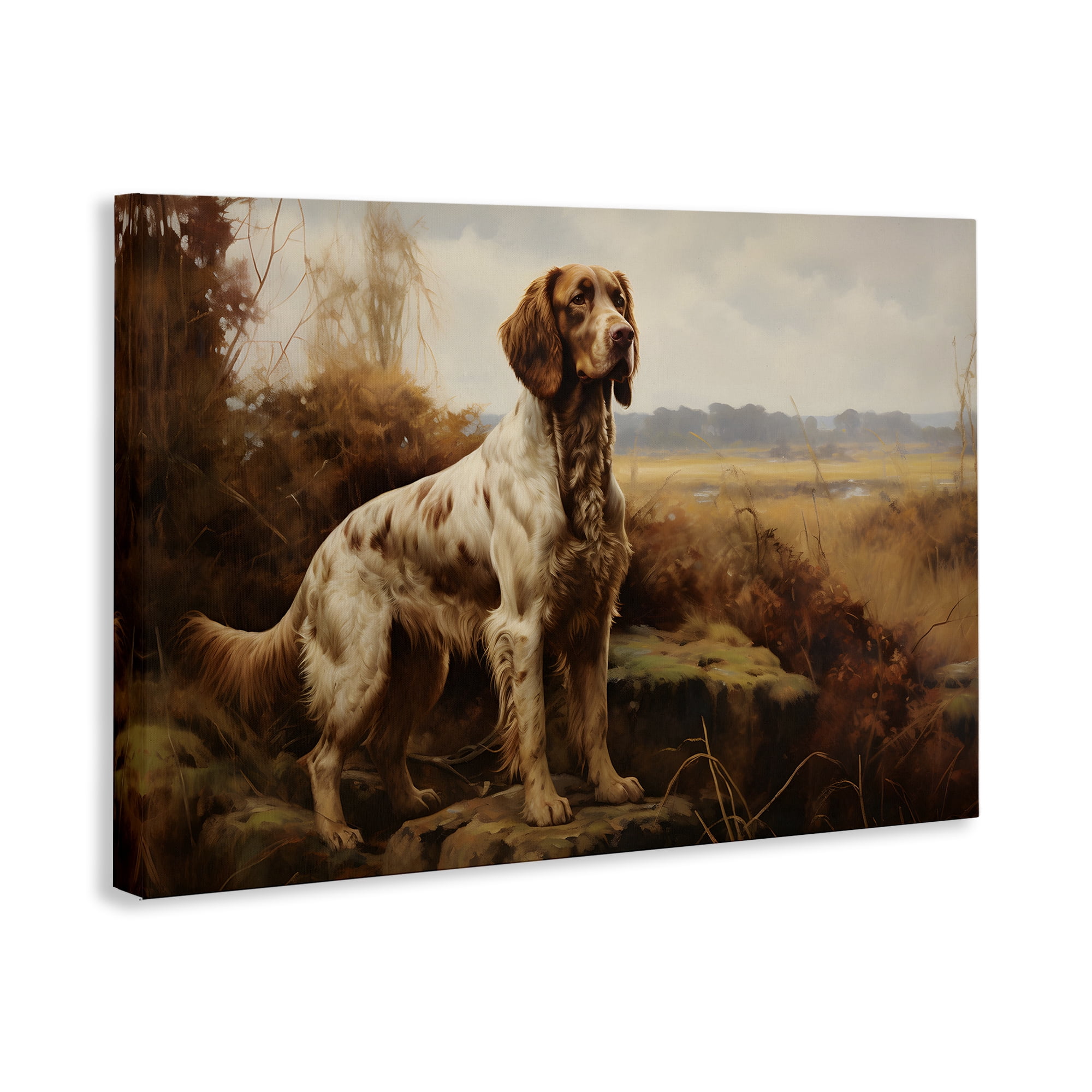 Stupell Industries On The Hunt Scenery Landscape Painting Gallery Wrapped Canvas Art Print Wall Art, 45 x 30