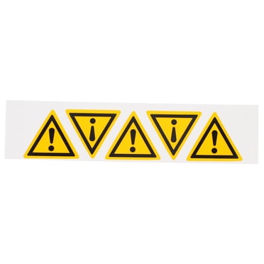 abbageba 5 pcs Danger Exclamation Mark Warning Sticker Self Adhesive Warning Sign Sticker for Dangerous Area