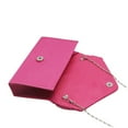 thumbnail image 4 of Qarigey Bolso tipo sobre de poliéster para mujer, cerrojo Rectangular portátil, repuesto de diamantes de imitación, Color sólido, para Bolsas de mensajero y de hombro Rosa roja, 4 of 6