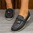thumbnail image 2 of Rokment Women's Fringe Slip on Penny Loafers Suede Tassel Platform Chunky Low Heel Ballet Flat Oxfords Boho Beach Casual Fashion Walking Dress Shoes C Size 9.5, 2 of 6