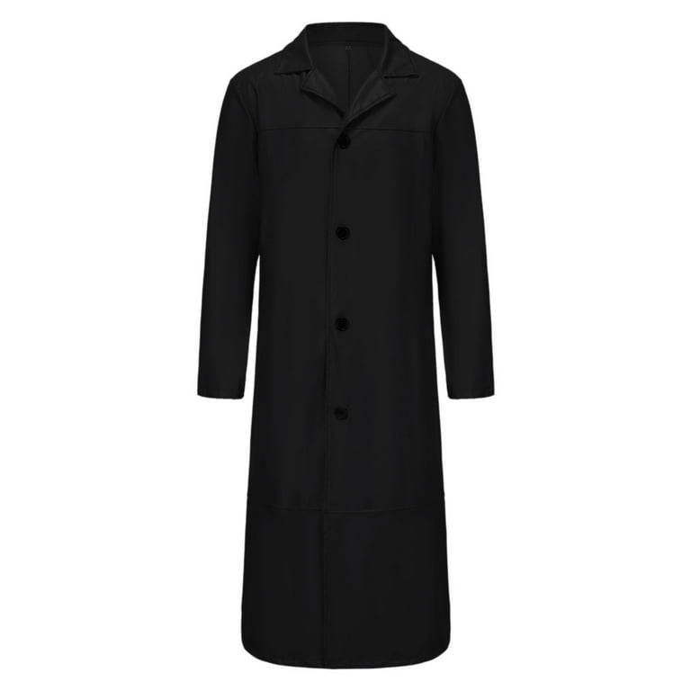Olyvenn Mens Trench Coat Casual Single Breasted Long Jacket