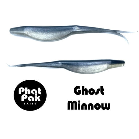 Phat Pak Baits - Drunkin Shad Zoom Super Fluke Style Soft Jerkbait 5 20ct Soft Plastic Bass Fishing Lure - Ghost Minnow