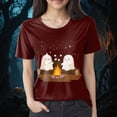 thumbnail image 2 of Godom Halloween Party Shirt Woman Halloween Tshirt Pumpkin Print Tees Casual Vacation Short Sleeve Tops, 2 of 5
