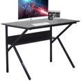 41.7" Computer Desk, Small Writing Table With Storage, K Shaped Gaming