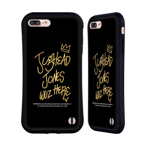 Head Case Designs Officially Licensed Riverdale Jughead Jones Jughead Wuz Here Black Gold Hybrid Case Compatible with Apple iPhone 7 Plus / iPhone 8 Plus