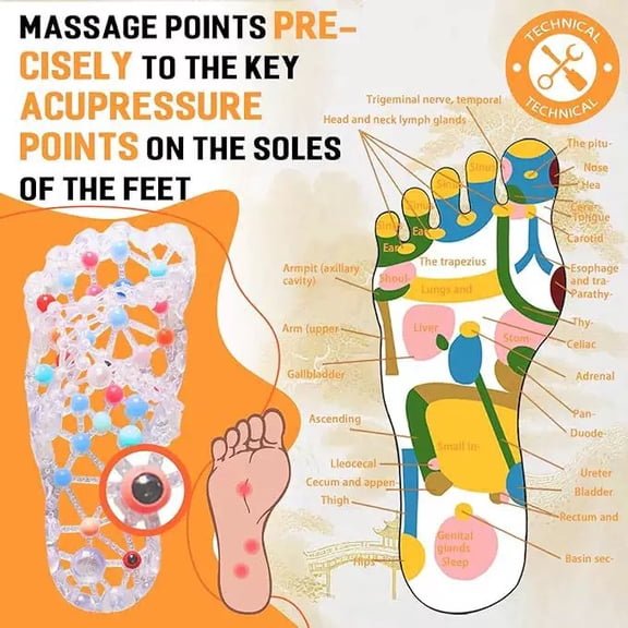 Acupressure Foot Massage Slippers with Multi-Color Massage Nodes & Built-In Magnets, Hollow Plastic Reflexology Foot Massager Sandals for Home Indoor Walking US Men7-7.5/US Women 8.5-9