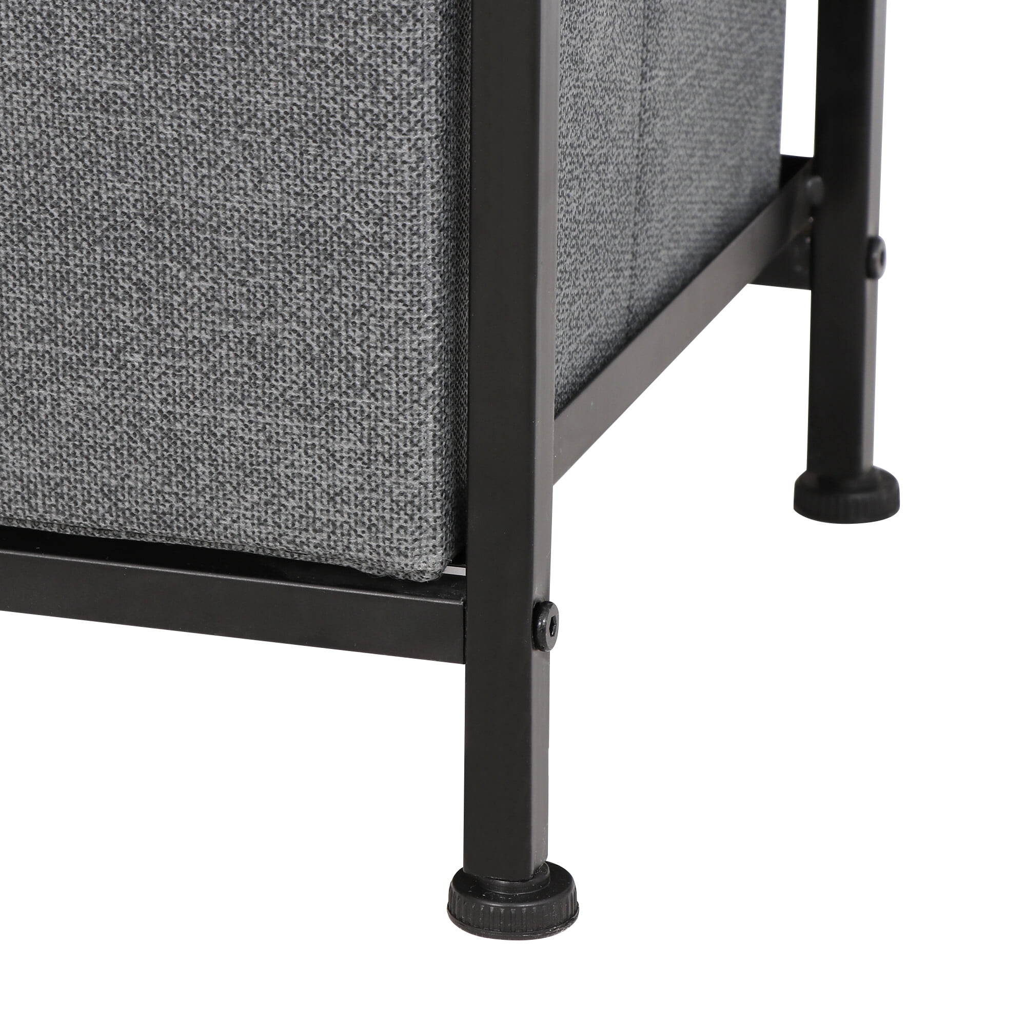 ZENY 2 Tiers Sturdy Steel Frame Wide Dresser Storage Tower Entryway Storage, Gray