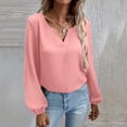 thumbnail image 3 of Womens Tshirts Long Sleeve V Neck Basic Tees Business Spring Outfits Women's Clothing Size M, 3 of 7