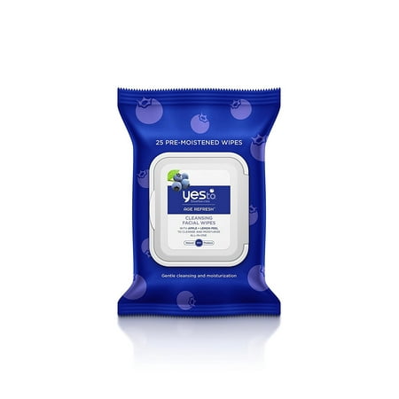 YES TO BLUEBERRIES CLEANSING FACIAL WIPES 25CT (Best Yes To Products)