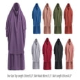 thumbnail image 5 of IBTOM CASTLE Women's Muslim Prayer Dress Hijab Scarf Prayer Abaya Maxi Islamic Modest Cardi Robe Purple, 5 of 7