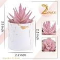 thumbnail image 6 of Mini Artificial Succulent Plants Set of 2, Pink Faux Potted Desk Decor for Women, Small Fake Plants for Home Office, White Elephant Gifts for Adults white elephant gifts under 10 dollars, 6 of 7