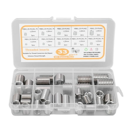 

Threaded Insert Set Thread Reducer Nut 33PCS With Plastic Box For Furniture Assembly